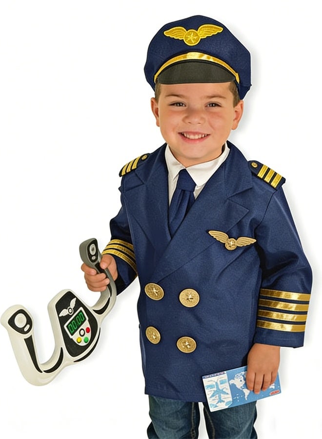 زي الطيار الموحد للأطفال مجموعة لعب الأدوار - كوسبلاي طيار واقعي للفتيان والبنات 3-12 سنة ، زي يوم المهنة / هالوين / حفلة عيد الميلاد - Image 3